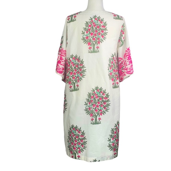 Anthropologie Sue Sartor Kaftan Shift Midi Dress Large Embroidered Bell Sleeve - Picture 3 of 15